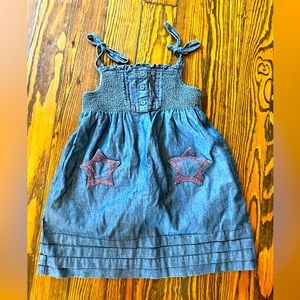 Janie jack denim dress with star pockets 2T